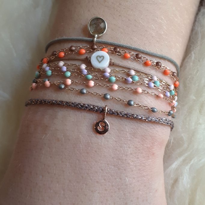 Lettre S : Mini Médaille « Mini Precious » en Or Rose 14 Carats